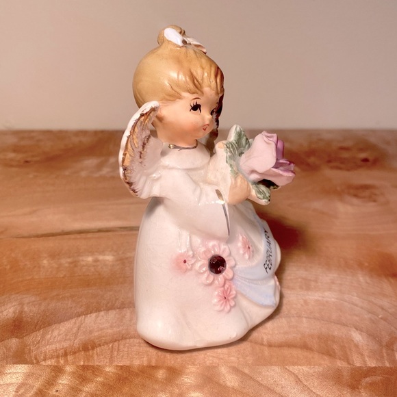 Vintage Ceramic Lefton Original February Birthday Angel - Picture 3 of 6